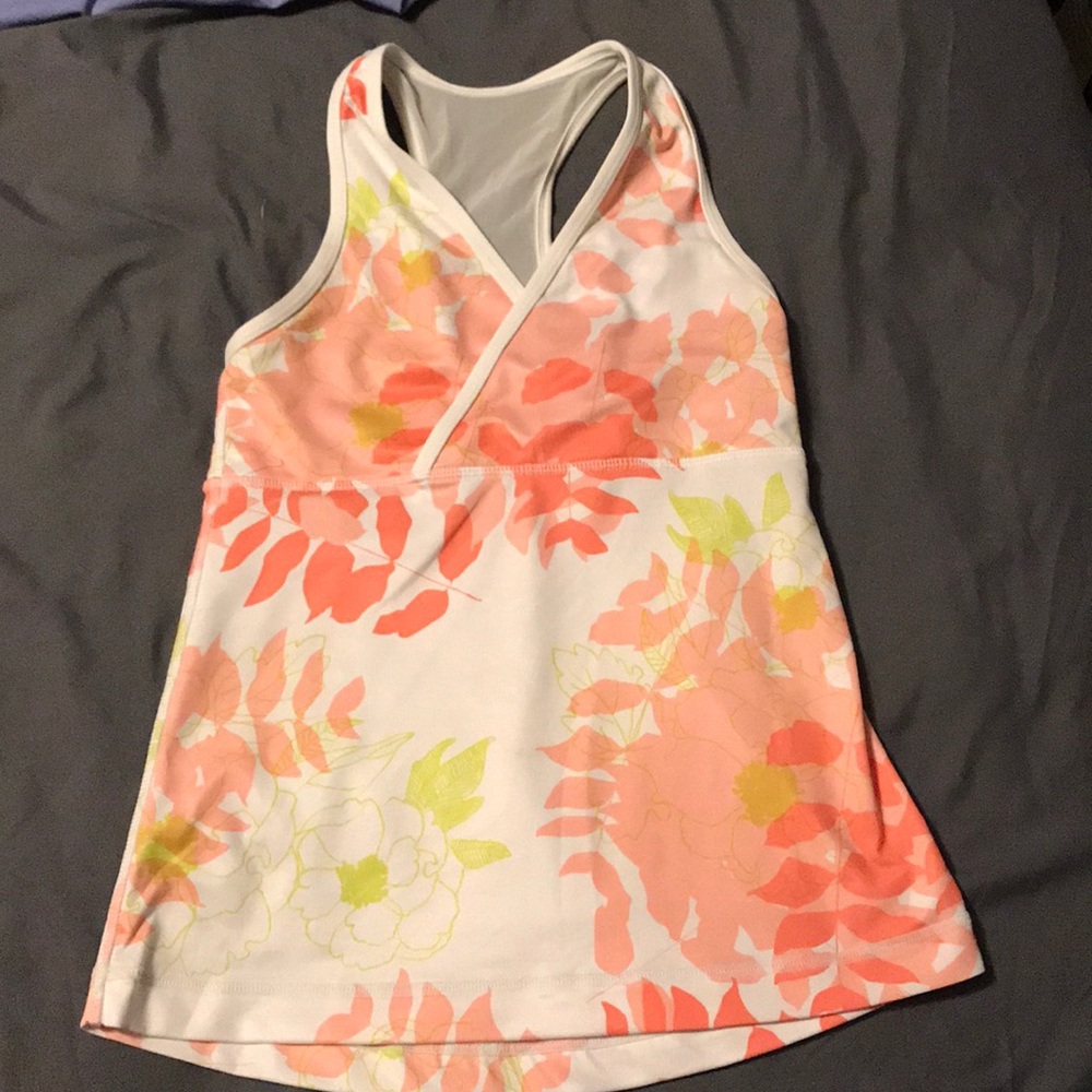 Lulu lemon floral patterned cross front tank